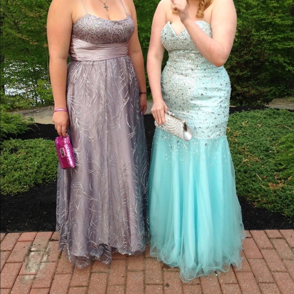 Aqua Mermaid Prom Dress - Picture 6 of 6